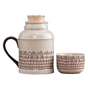 Imagem de Xícara De Chá De Cerâmica Com Infusor E Tampa, Conjunto De Bule De Chá Pequeno E Xícara De Caneca Para Casa, Confortável Para Beber(Style1)