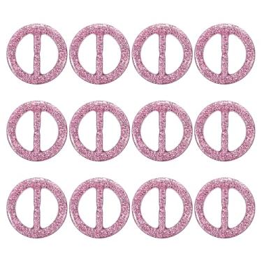 Imagem de PATIKIL Clipe de anel de cachecol, clipe de camiseta redonda de resina, cachecóis brilhantes, fecho de fivela, clipe de círculo para decoração de roupas, 1", Resina, Liga metálica.