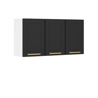 Imagem de Armário Aéreo Alto de Aço 3 Portas Grafite Colors Bertolini