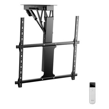 Imagem de Sylvox Suporte elétrico para TV de teto com controle remoto, suporte motorizado para TV de teto flip down para TVs de 32 a 70 polegadas, comporta até 40 kg, VESA máximo de 600 x 600 mm, perfeito para