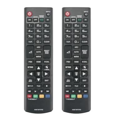 Imagem de (Pacote com 2) AKB73975763 Controle remoto de substituição compatível com LG TV sub AKB73975762 AKB74475496 AKB74475480 AKB75095363 32LS53A 47LS55A 55LS55A 42LS53A 47LS53A LS53A 5 5LS53A 65LS53A