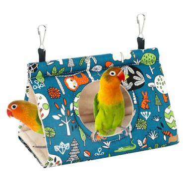 Imagem de Rypet Casa de ninho de pássaro quente de inverno - rede suspensa de veludo galpão gaiola de pelúcia pássaros fofos esconderijo cama de dormir felpuda para papagaio, periquito, calopsitas, periquitos,