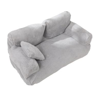 Imagem de Ｂｅｓｇａ Pet Sofa Pet Couch Lounger Cama de canil leve retangular confortável Pet reclinável cadeira com capa lavável para gatinhos cachorros, Cinza Claro