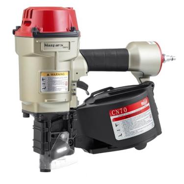 Imagem de Maxparts Pregador de bobina CN70, pistola de pregos pneumática de 3,5 cm a 6,5 cm, pregador de bobina de ar com motor de tiro rápido para telhado, caixa, moldura, cercas e paletes