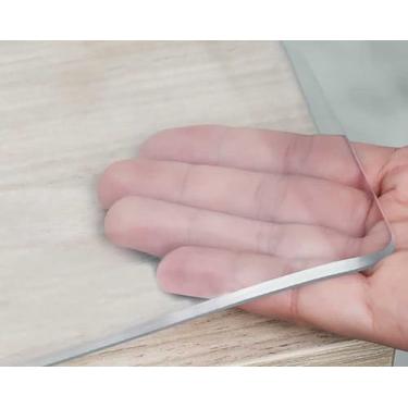Imagem de Tapete transparente de cristal, toalha de mesa retangular, de vinil, impermeável, de plástico PVC, capa para mesa de jantar, TV, cômoda, mesa noturna, escrita em computador (1,5 mm de espessura, 51 x