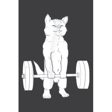 Imagem de Cat Deadlift Powerlifting: Lined Journal & Diary for Writing & Notes with Memo Diary Subject Notebooks Planner, 6x9 inches, 120 Page
