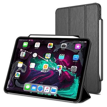 Imagem de Trianium Capa para iPad Pro de 11 polegadas, capa protetora premium compatível com Apple iPad Pro de 11 polegadas 2018 com suporte para carregamento Apple Pencil/capa de suporte dobrável