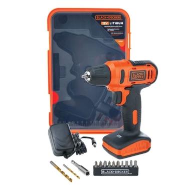 Imagem de Kit Parafusadeira Furadeira LED Bivolt Instalações Montagens Manutenções 900RPM Black&D...