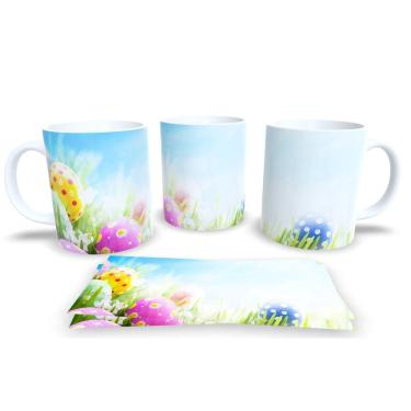 Imagem de Caneca de Porcelana Branca Personalizada Coleção Páscoa