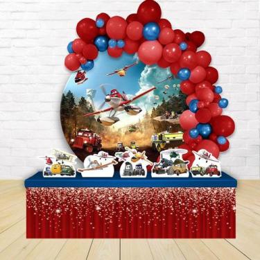 Imagem de kit festa painel redondoDecoração Aviões 2 1,50 Diâmetro - IMPAKTO VIS