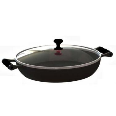 Imagem de Frigideira Paella com alças de silicone Preto e tampa 36 Cm - Libaneza