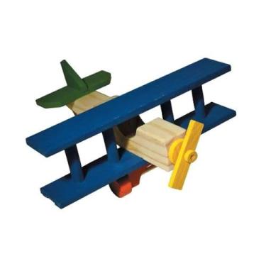 Imagem de Brinquedos - Avião De Madeira 30x31x12cm - Sonho de Criança