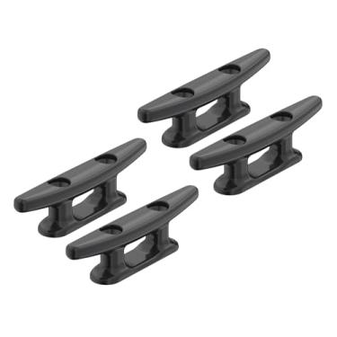 Imagem de SEAFLO Chuteira para barco de 7,6 cm preta Nylon Dock Cleat Kayak Cleat (7,6 cm, pacote com 4)