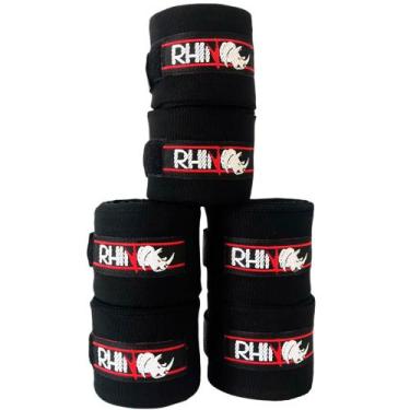 Imagem de KIT 3 Pares de Bandagem Atadura Elástica Boxe e MuayThai Rhino 3 Metro