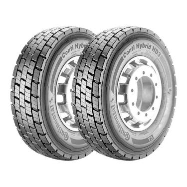 Imagem de Kit 2 Pneus Continental Aro 22,5 295/80R22,5 Conti Hybrid HD3 LRH 16 Lonas 152/148M