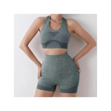 Imagem de Conjunto Fitness Empina Bumbum Spandex Nylon Ideal Treinos Academia - 