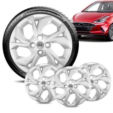 Imagem de Jogo 4 Calota Hyundai HB20 aro 15 2020 a 22 prata logo Prata - GFM - C