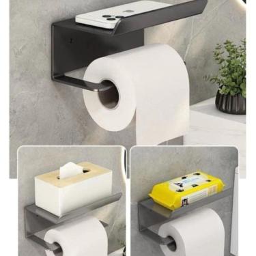 Imagem de Suporte de Banheiro Papel Celular Premium em Aço Inox Acessório Lavabo