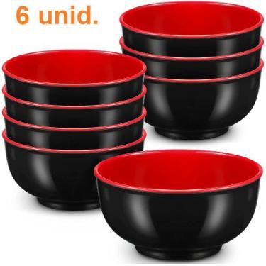 Imagem de 6 Tigelas Bowl Redonda Oriental em Melamina 500ml Japones - Impo