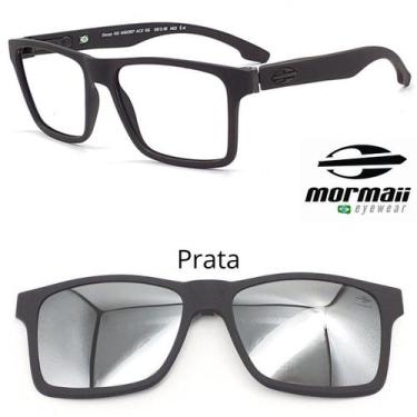 Imagem de Armação De Grau Mormaii Swap Ng Preto Fosco + 1 Clipon, Prata