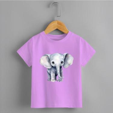Imagem de Camiseta Infantil Unissex Elefante Personalizada 100% Algodão - NoBran