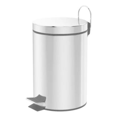 Imagem de Lixeira Inox Redonda Multiuso - 5 Litros Perfeita De Funcionalidade E Sofisticação