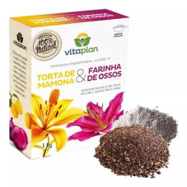 Imagem de Fertilizante Torta de Mamona + Farinha de Osso Caixa c/ 1kg VITAPLAN -
