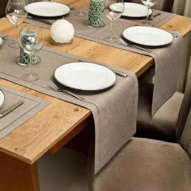 Imagem de Trilho De Mesa Glamour 40 X 140 Cm - Casa Argivai, Taupe