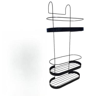 Imagem de Suporte porta shampoo 3 andares cor preto de pendurar no box banheiro modelo luxo