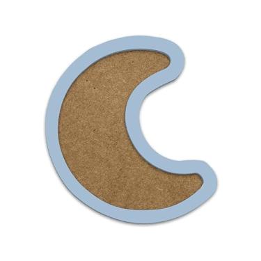 Imagem de Moldura Em Forma De Lua Para Amigurumi Em Mdf Colorido Cor:AZUL CANDY;Tamanho:21,7x27,3 cm