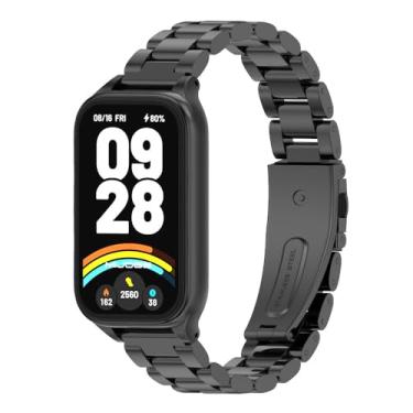 Imagem de MIJOBS Pulseira para Xiaomi Smart Band 9 Active/Redmi Smart Band 3 de aço inoxidável de substituição para Xiaomi Mi Band 9 Active Fitness Tracker
