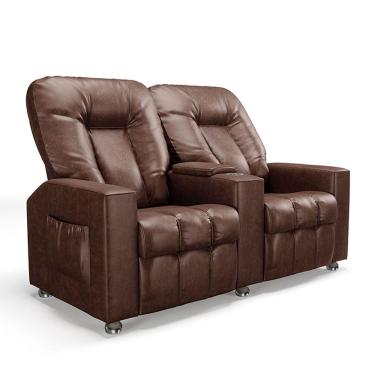 Imagem de Poltrona Reclinável Para Cinema 2 Lugares Sora Pu Marrom Fh1 - D'rossi