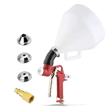 Imagem de Joywayus Pulverizador de pintura a gesso pistola de pulverização Air Hopper com textura de tinta de bocal de 4,0 mm/6,0 mm/8,0 mm, branco, 1,58 galões (6 L)