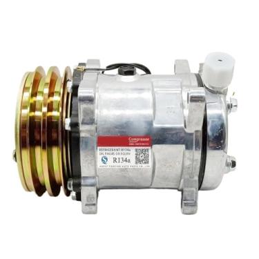 Imagem de Compressor de ar condicionado automotivo universal compatível com 508 SD5H14 SD5S14 5H14 12V 24V 2GA 6664 6626 4509 4510 5720 S6626 S6664(12v R12)