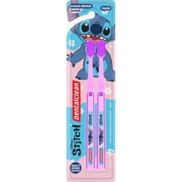 Imagem de Escova Dental Infantil Disney Stitch Macia Escolar - Dentalclean, Rosa