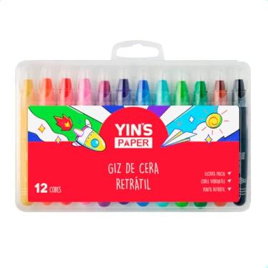 Imagem de Giz de Cera Retrátil Infantil 12 Cores Aquarelável Super Macio Lavável Gel Cores Vibrantes Com Estojo