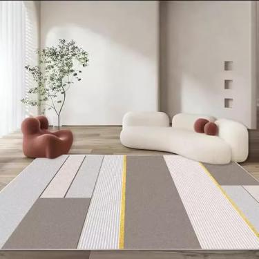 Imagem de Tapete para sala de estar, mesa de centro luxuosa, tapete preto e branco, moderno e minimalista, cobertor de cabeceira para quarto (80 x 120 cm (2,6 x 3,9 pés/X-SJR 21)