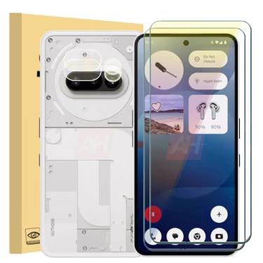 Imagem de Covthch Protetores de tela para celular 3a da Nothing Phone, Nothing Phone 3a de vidro temperado + película protetora de lente da câmera, dureza 9H HD transparente antiarranhões fácil de instalar, sem