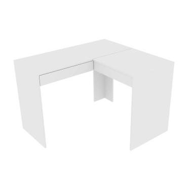 Imagem de Penteadeira Escrivaninha para Canto com Espelho e 1 Gaveta PE2020 Branca Tecnomobili