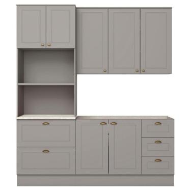 Imagem de Cozinha Modulada 3 Pecas 120 Cm Ce759 Americana Cinza Calcare Henn