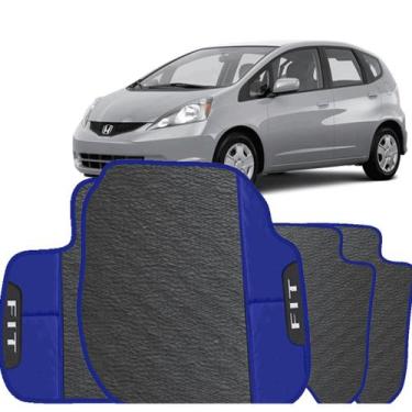 Imagem de LINDO JOGO TAPETE 4 PEÇAS CARRO AUTOMOTIVO  NA COR AZUL  Honda Fit 200