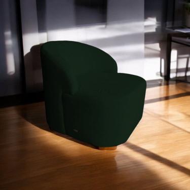 Imagem de Poltrona Living Sala de Estar Tecido Bouclé Eloa Verde