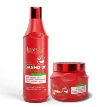 Imagem de Kit Shampoo e Máscara Banho de Verniz Morango Forever Liss - Forever L