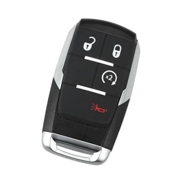 Imagem de Hihaha GQ4-76T Controle remoto de entrada sem chave para carro 4 botões com chave de porta para Ram 2500 2019-2021 / carro/plástico metal / 1 peça preta