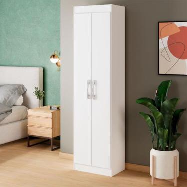 Imagem de Armário Multiuso Assis 2 Portas Multiuso 4 Prateleiras Branco - Pnr Mó