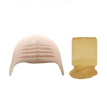 Imagem de VIGUEUR Touca de peruca de cabeça careca de Halloween, acessório de fantasia de látex, pacote com 2, tamanho adulto, Branco, tamanho �nico