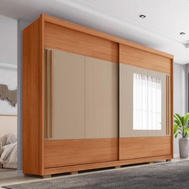 Imagem de Guarda Roupa Roma 2 Portas Espelho 6 Gavetas Marrom Caemmun