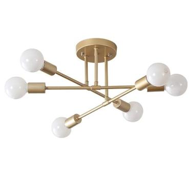 Imagem de Lustre Pendente Nórdico 6 Lampadas ideal para sala de jantar sala de estar quarto
