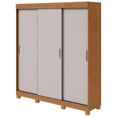 Imagem de Guarda Roupa Saion 3 Portas Sem Espelho Com Pés - Lopas Amendoa Clean/off White