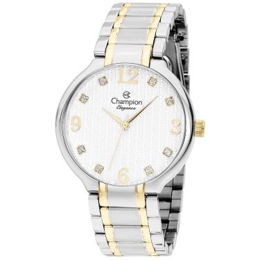 Imagem de Relógio Champion Elegance Feminino Bicolor Strass Cn26831b